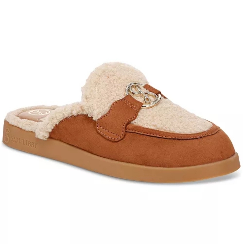 Sam & Libby Tan and Cream Women's Slippers